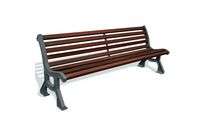 Manutan Expert - Banc Camoda 200 cm Bois Exotique/Fonte Acajou - Mobilier Urbain Durable - 10 Ans Garantie