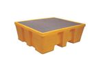 EMP - Bac de rétention plastique 1000L Jaune - Caillebotis Galvanisé - 2000kg Charge Max - 5 ans Garantie