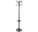 Manutan Expert - Portemanteau et Parapluie Pop Noir ABS - 8 Patères - 176.5cm Hauteur - Support Stable