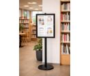 Vitrine d'Affichage sur Pied GRIS Fond Liege 4 Feuilles A4 H190cm