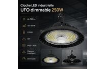 Pack de 6 - Supension Industrielle UFO Dimmable 150W-200W-250W 187lm/W avec détecteur de
