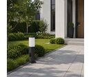 Borne de Jardin 80cm Carré Noir pour Ampoule E27