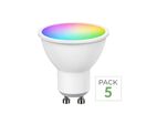 Pack de  5 - Ampoule LED Connectée Wifi GU10 5W RGBW
