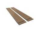 Lot de 4 Panneaux Acoustiques Muraux - Tasseaux Finition Chêne Blanc - Fond Noir - 240x60x2,2cm