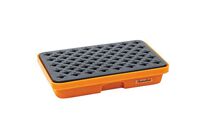 Manutan Expert - Bac de rétention plastique 20 L Orange - Caillebotis Polypropylène - Résistant Acides Bases - 10 Ans Garantie