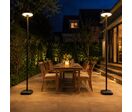 Lampe Solaire Extérieure Noire 15W CCT avec Mât 2,5m + Télécommande - 3000K/4000K/6000K