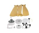 Ventilateur de Plafond LED 18W CCT Blanc et Effet Bois Clair avec Télécommande Ø122cm