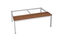 Manutan Expert - Socle-banc pour Vestiaire Industrie Salissante - 800 mm Largeur - Gris Clair/Noyer - Acier et Bois - 2 Colonnes