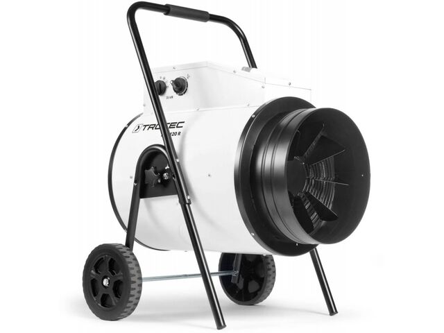 Canon à air chaud axial électrique triphasé TDS 120 R avec roues de transport - TROTEC