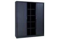 Manutan Expert - Armoire Métal Haute à Rideaux Anthracite 198x160cm - 4 Tablettes 100kg - Sécurité Clé M1