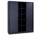 Manutan Expert - Armoire Métal Haute à Rideaux Anthracite 198x160cm - 4 Tablettes 100kg - Sécurité Clé M1
