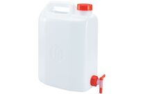 Mobil Plastic - Jerrican PEhd 10L Blanc avec Robinet - Usage Alimentaire - Recyclable