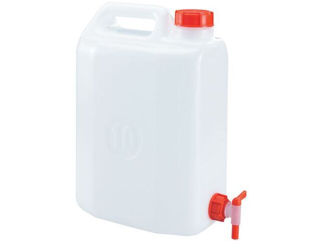 Mobil Plastic - Jerrican PEhd 10L Blanc avec Robinet - Usage Alimentaire - Recyclable
