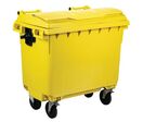 Manutan Expert - Conteneur Poubelle Jaune 660L - 4 Roues - Plastique Recyclé 70% - Ouverture Frontale - 10 Ans Garantie