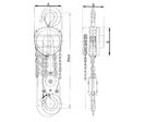 Palan manuel à chaîne 0,5 tonne 2,5 mètres MW Tools HNSJ0525