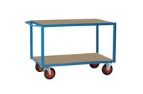 Fimm - Servante de manutention 2 plateaux bois - Bleu - 500 kg - Éco-responsable