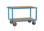 Fimm - Servante de manutention 2 plateaux bois - Bleu - 500 kg - Éco-responsable