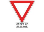 Panneau cédez le passage + panonceau cédez le passage - AB3a+M9c