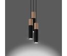 Suspension 3 Lampes Élégant pour Ampoule GU10 - Noir Or