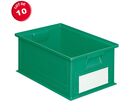 Lot de 10 caisses plastiques CP 27 litres vertes
