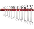 Jeu de 12 clés mixtes à cliquet sur support mural Teng Tools WRSP12RS