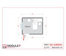 Cabine de chantier modulaire 7,2 m² - Réf. OC-A3000.1