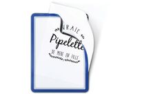 Djois Made By Tarifold - Pochette Magnétique A4 Bleue - Cadre PVC Repositionnable - 2 Pochettes pour Affichage Lean Management