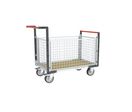 Chariot modulaire grille 2 dossiers 2 ridelles - 500 kg