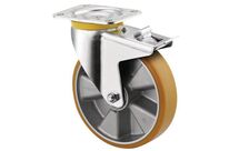 Tente - Roulette Pivotante à Frein 800 kg Ø 160 mm Polyuréthane Aluminium - Manutention Intérieur/Extérieur