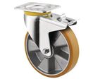 Tente - Roulette Pivotante à Frein 800 kg Ø 160 mm Polyuréthane Aluminium - Manutention Intérieur/Extérieur