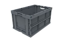 Walther Faltbox - Bac pliant recyclé 61L Gris Foncé - 60kg Charge Max - Idéal Transport &amp;amp; Stockage