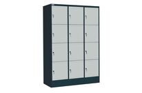 Thurmetall - Armoire 12 casiers électriques Gris foncé/gris clair - Vestiaire multicases - Acier, 1790x1205x582mm, Livré monté, 5 ans garantie