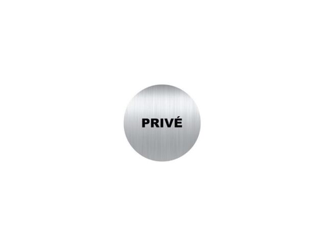 Plaque Picto PRIVE Alu Rond 80 mm