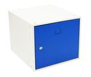 Manutan Expert - Vestiaire individuel 1 case - Acier blanc/bleu - 350x400x450 mm - Fermeture à clé - 10 ans garantie