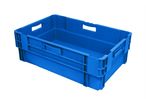 EURONORM BAC A VIANDE - 600X400X200 / FOND ET COTES PLEINS - BLEU