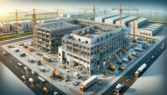 Construction industrielle chantier 