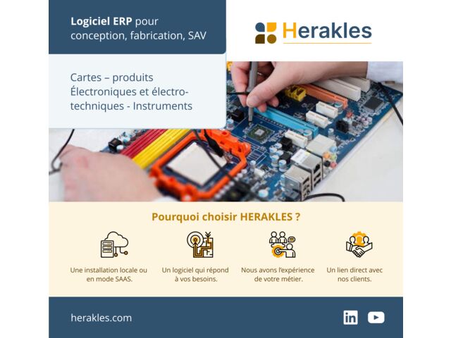 Logiciel ERP GPAO pour fabrication, SAV produits électroniques/électro-techniques | HERAKLES