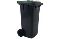 Manutan Expert - Poubelle de tri extérieur mobile 120L Vert - 2 roues - Plastique recyclé 62% - Tri sélectif
