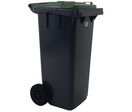 Manutan Expert - Poubelle de tri extérieur mobile 120L Vert - 2 roues - Plastique recyclé 62% - Tri sélectif