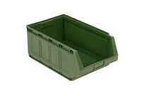 Manutan Expert - Lot de 4 Bacs à Bec Kangourou Vert 52L - Plastique Haute Densité - Organiser Entrepôt - Gerbable et Résistant