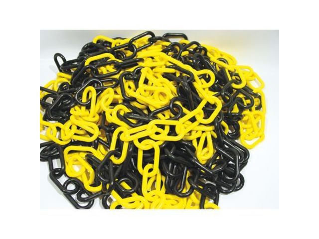 25 mètre chaîne n°8 plastique rouge/blancnoir/jaune  : 530111