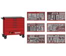 Servante d'atelier rouge 7 tiroirs midi master - 663 outils Teng Tools TKW37R663T