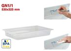 GN1/1 - PROFONDEUR 65 MM (HACCP) / SANS BPA - LABEL IML - SANS COUVERCLE