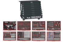 Servante d'atelier complète noire 8 tiroirs set en mousse 399 outils Teng Tools TCEMM399NBK