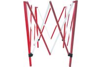 Manutan Expert - Barrière de chantier extensible acier blanc/rouge - 1,29m - Temporaire, galvanisé, 10 ans garantie