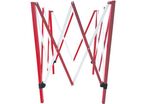 Manutan Expert - Barrière de chantier extensible acier blanc/rouge - 1,29m - Temporaire, galvanisé, 10 ans garantie