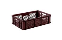 EURONORM 600X400X150 MM BRUN / FOND &amp;amp; COTES AJOURES