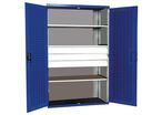 Bott - Armoire à portes battantes XL - 3 Tiroirs 3 Tablettes - Acier Gris Clair Bleu - 1300x650x2000mm - Charge 1500kg
