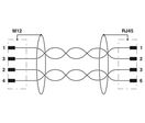 Câble Ethernet industriel M12 vers RJ45 CAT5 | NBC-P12MSD/5,0-93E/R4AC