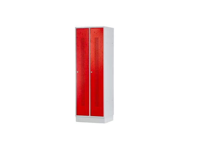 Vestiaire métallique 2 portes rouges perforées MW Tools KL20R